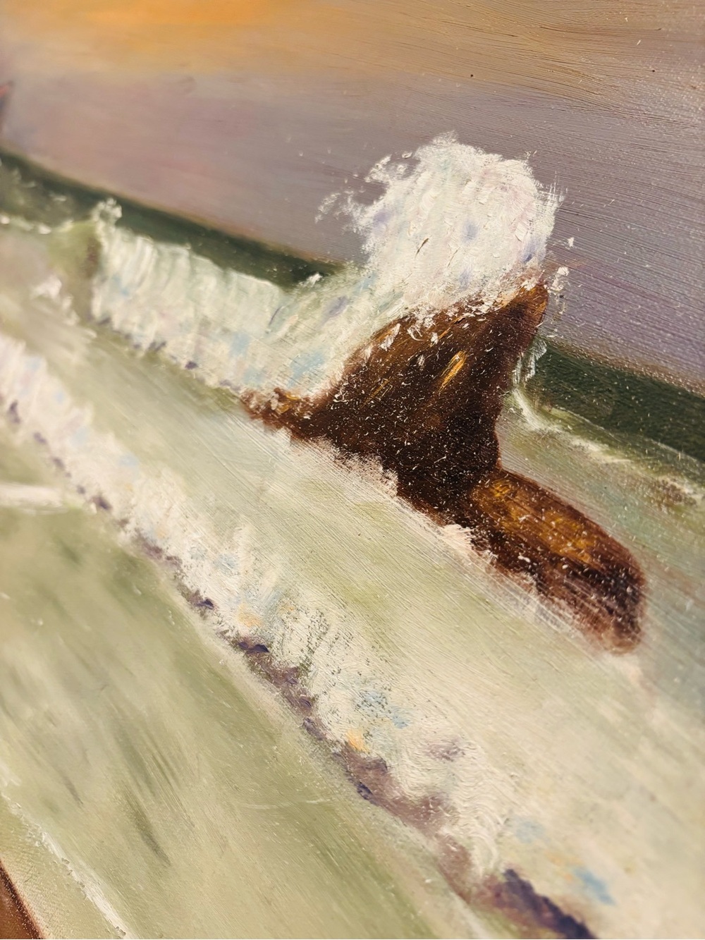 SALE Original Fine Art GOULD Artist Signed 1972 Vintage Seascape Painting Canvas - Picture 8 of 12